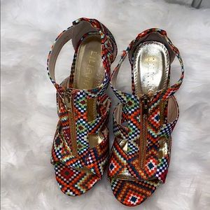 Aztec print high heels